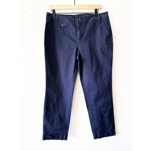 DKNY Jeans Women’s 8 Navy Blue Cuffed Cropped Pants